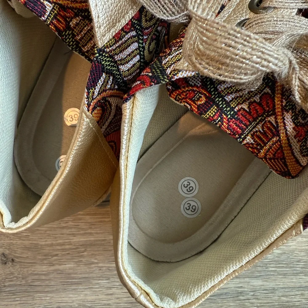 Jute Grass Platform Casual Sneakers